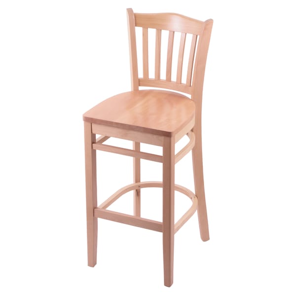 25" Counter Stool, Natural Finish, Natural Seat